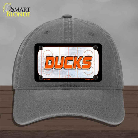 DUCKS Graphic Novelty License Plate Hat HAT-MLP-14657 Unconstructed Cotton Charcoal