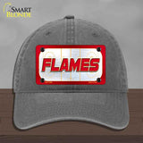 FLAMES Graphic Novelty License Plate Hat HAT-MLP-14660 Unconstructed Cotton Charcoal