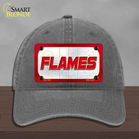 FLAMES Graphic Novelty License Plate Hat HAT-MLP-14660 Unconstructed Cotton Charcoal