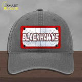 BLACKHAWKS Graphic Novelty License Plate Hat HAT-MLP-14662 Unconstructed Cotton Charcoal