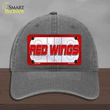 RED WINGS Graphic Novelty License Plate Hat HAT-MLP-14666 Unconstructed Cotton Charcoal