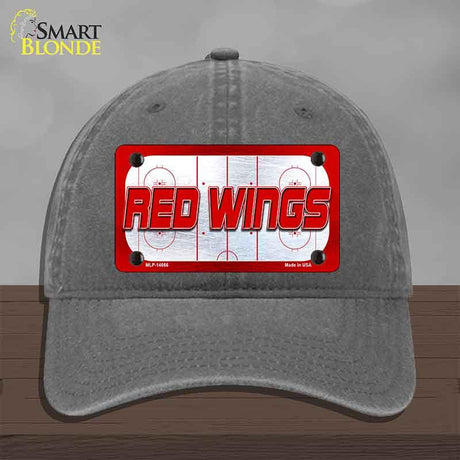 RED WINGS Graphic Novelty License Plate Hat HAT-MLP-14666 Unconstructed Cotton Charcoal