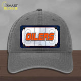 OILERS Graphic Novelty License Plate Hat HAT-MLP-14667 Unconstructed Cotton Charcoal