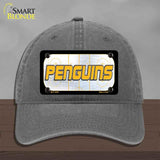 PENGUINS Graphic Novelty License Plate Hat HAT-MLP-14678 Unconstructed Cotton Charcoal