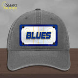 BLUES Graphic Novelty License Plate Hat HAT-MLP-14681 Unconstructed Cotton Charcoal