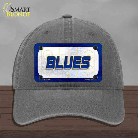 BLUES Graphic Novelty License Plate Hat HAT-MLP-14681 Unconstructed Cotton Charcoal