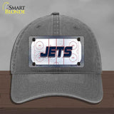 JETS Graphic Novelty License Plate Hat HAT-MLP-14688 Unconstructed Cotton Charcoal