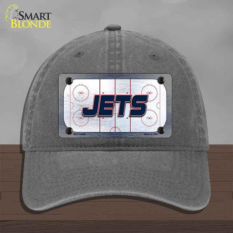 JETS Graphic Novelty License Plate Hat HAT-MLP-14688 Unconstructed Cotton Charcoal