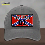 Good Ol Boys Confederate Flag Novelty License Plate Hat Unconstructed Cotton / Charcoal