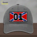 Confederate Flag 01 Novelty License Plate Hat Unconstructed Cotton / Charcoal