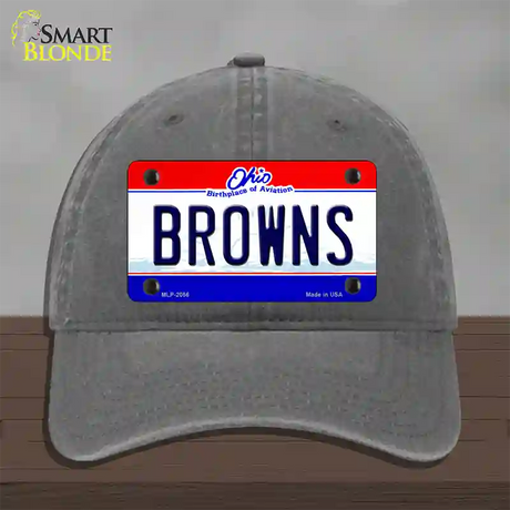 Browns Ohio State Novelty License Plate Hat Unconstructed Cotton / Charcoal