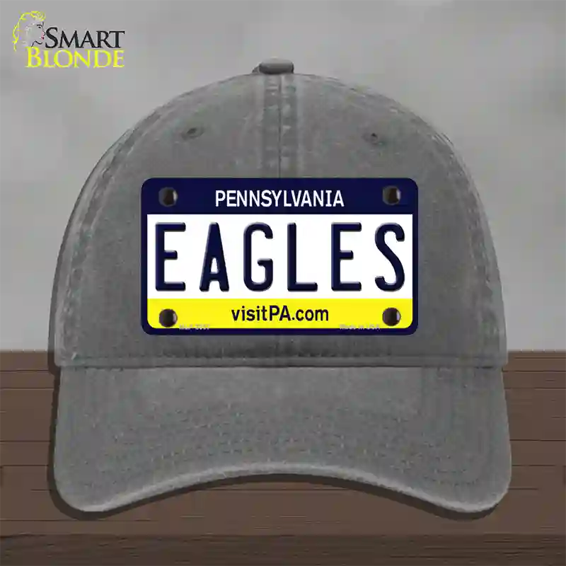 Eagles Pennsylvania State Novelty License Plate Hat Unconstructed Cotton / Charcoal