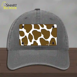 Brown White Giraffe Novelty License Plate Hat Unconstructed Cotton / Charcoal