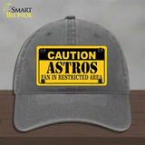 Caution Astros Fan Novelty License Plate Hat Unconstructed Cotton / Charcoal