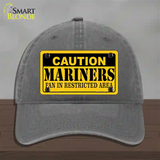 Caution Mariners Fan Novelty License Plate Hat Unconstructed Cotton / Charcoal