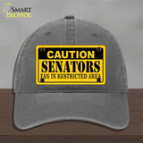 Caution Senators Vanity Novelty License Plate Hat Unconstructed Cotton / Charcoal