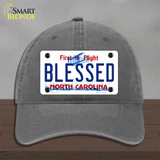 Blessed North Carolina Novelty License Plate Hat Unconstructed Cotton / Charcoal