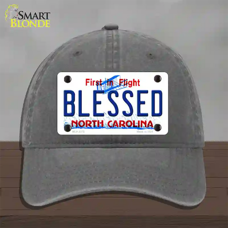 Blessed North Carolina Novelty License Plate Hat Unconstructed Cotton / Charcoal