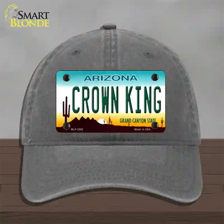 Crown King Novelty License Plate Hat Unconstructed Cotton / Charcoal
