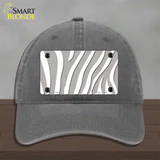 Grey White Zebra Novelty License Plate Hat Unconstructed Cotton / Charcoal
