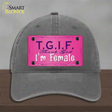 TGIF Novelty License Plate Hat Unconstructed Cotton / Charcoal