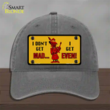 Dont Get Mad Novelty License Plate Hat Unconstructed Cotton / Charcoal