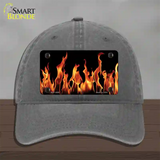 Flames Customizable Novelty License Plate Hat Unconstructed Cotton / Charcoal