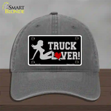 Truck Lover Girl Novelty License Plate Hat Unconstructed Cotton / Charcoal