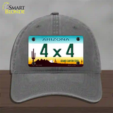 4X4 Arizona Novelty License Plate Hat Unconstructed Cotton / Charcoal
