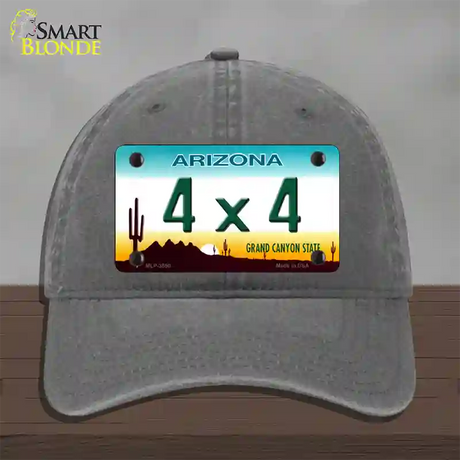 4X4 Arizona Novelty License Plate Hat Unconstructed Cotton / Charcoal