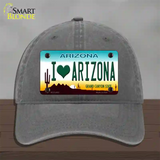 I Love Arizona Novelty License Plate Hat Unconstructed Cotton / Charcoal