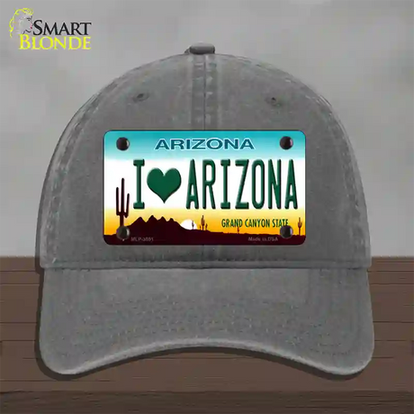 I Love Arizona Novelty License Plate Hat Unconstructed Cotton / Charcoal