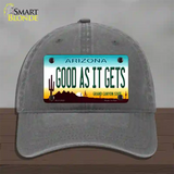Good As It Gets Arizona Novelty License Plate Hat Unconstructed Cotton / Charcoal