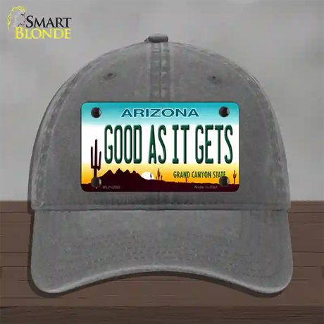 Good As It Gets Arizona Novelty License Plate Hat Unconstructed Cotton / Charcoal