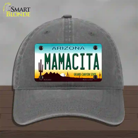 Mamacita Arizona Novelty License Plate Hat Unconstructed Cotton / Charcoal