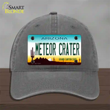 Arizona Meteor Crater Novelty License Plate Hat Unconstructed Cotton / Charcoal