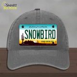 Snowbird Arizona Novelty License Plate Hat Unconstructed Cotton / Charcoal