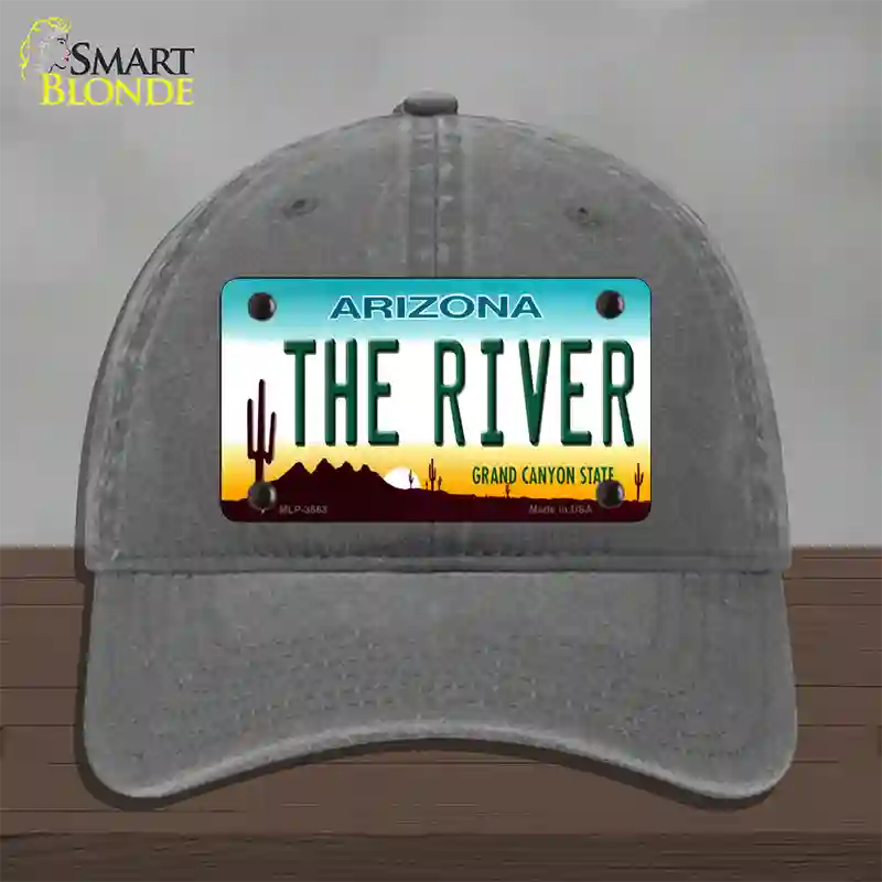 The River Arizona Novelty License Plate Hat Unconstructed Cotton / Charcoal
