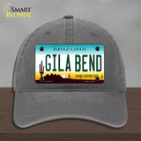 Gila Bend Arizona Novelty License Plate Hat Unconstructed Cotton / Charcoal