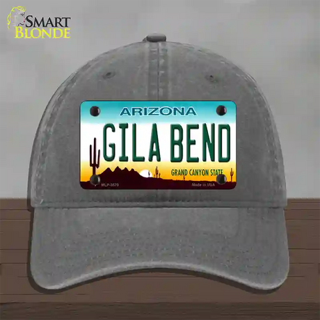 Gila Bend Arizona Novelty License Plate Hat Unconstructed Cotton / Charcoal