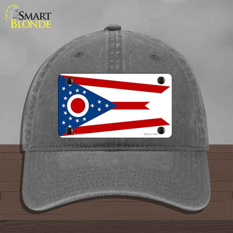 Ohio State Flag Novelty License Plate Hat Unconstructed Cotton Charcoal