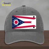 Ohio State Flag Novelty License Plate Hat Unconstructed Cotton / Charcoal