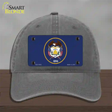 Utah State Flag Novelty License Plate Hat Unconstructed Cotton / Charcoal