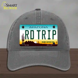 Rd Trip Arizona Novelty License Plate Hat Unconstructed Cotton / Charcoal