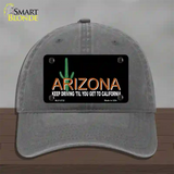 Arizona Keep Driving Novelty License Plate Hat Unconstructed Cotton / Charcoal