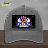 America United Novelty License Plate Hat Unconstructed Cotton / Charcoal
