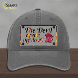 The Devil Made Me Novelty License Plate Hat Unconstructed Cotton / Charcoal