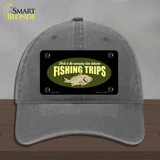 Fishing Trips Novelty License Plate Hat Unconstructed Cotton / Charcoal