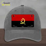 Angola Flag Novelty License Plate Hat Unconstructed Cotton / Charcoal