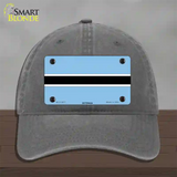 Botswana Flag Novelty License Plate Hat Unconstructed Cotton / Charcoal